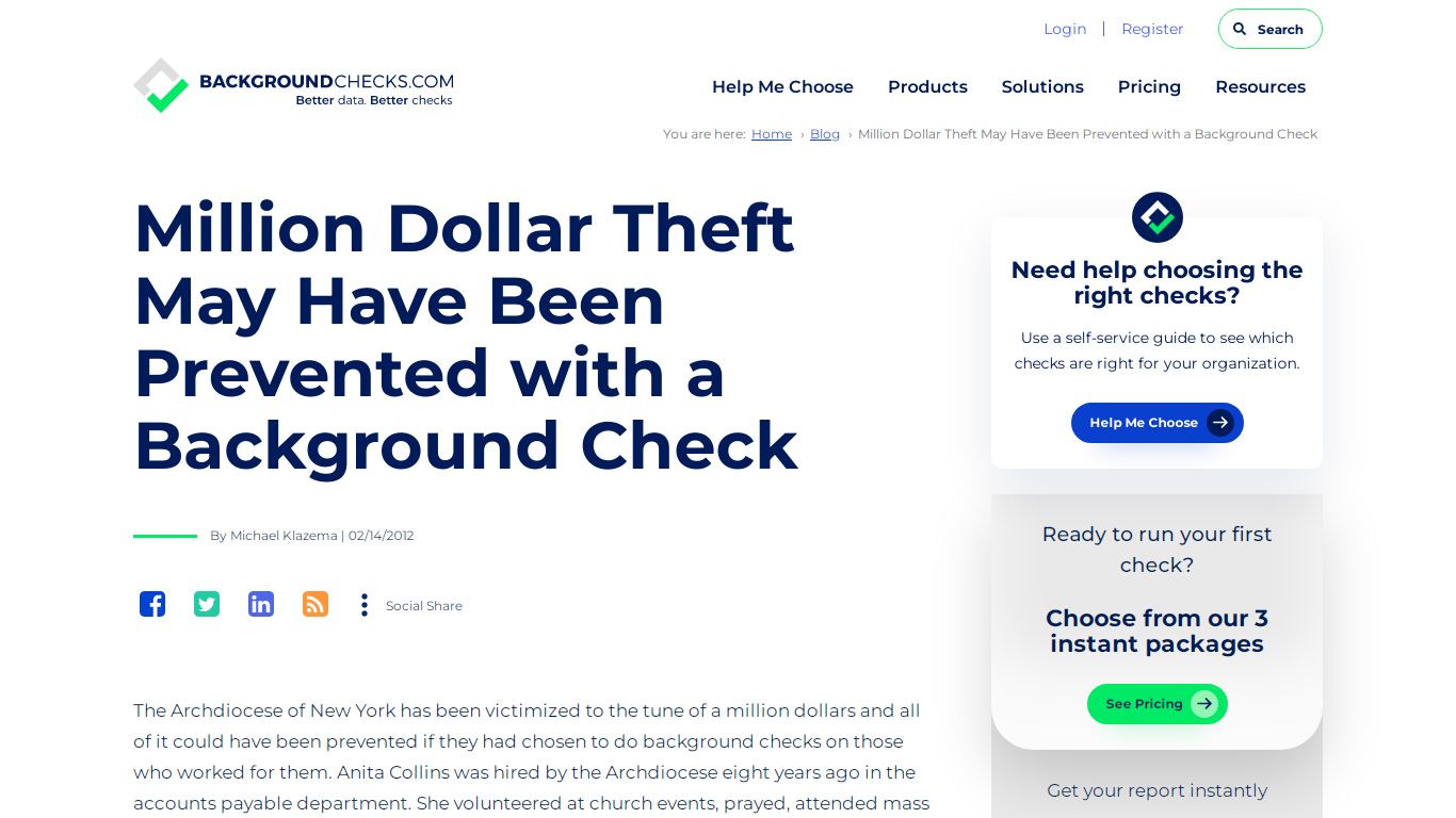 Million Dollar Theft May Have Been Prevented with a Background Check