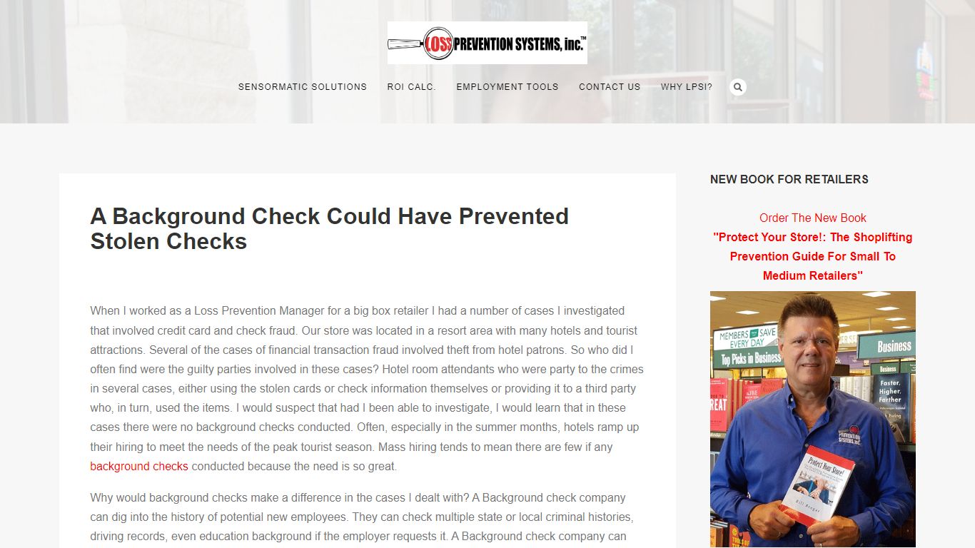 A Background Check Could Have Prevented Stolen Checks